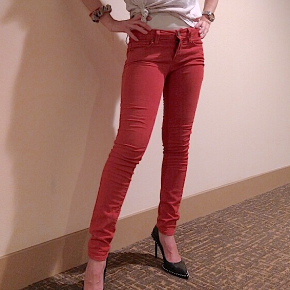 Paige Verdugo Ultra Skinny jeans Size 25 in Red - Picture 5 of 6